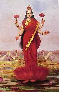 Raja Ravi Varma Goddess Lakshmi oil